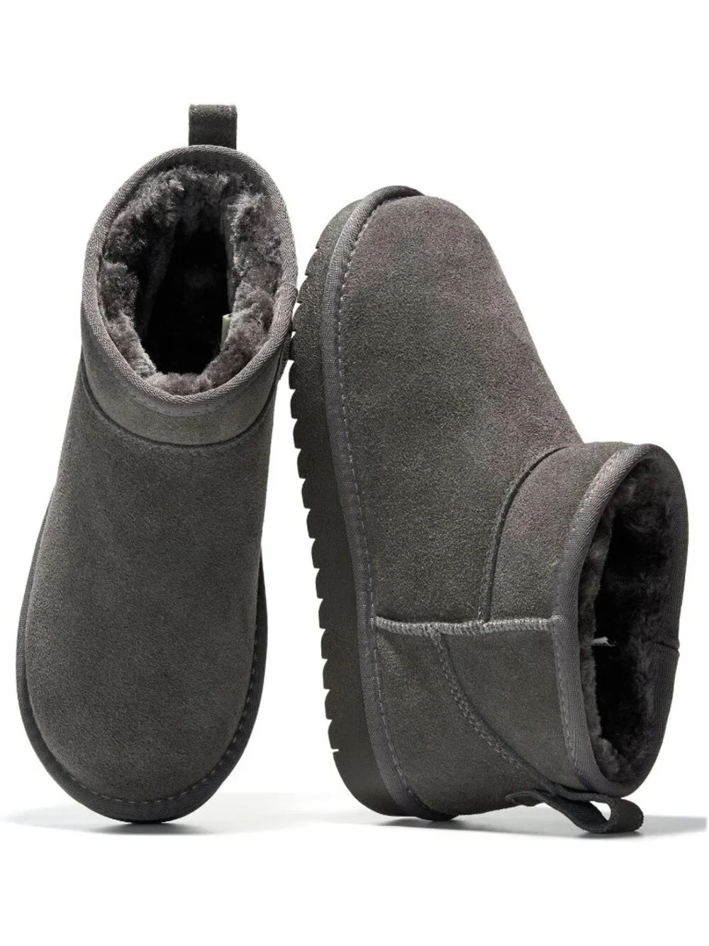 Womens Charcoal Suede Project Cloud Genuine Leather Comfortable Ankle Boots